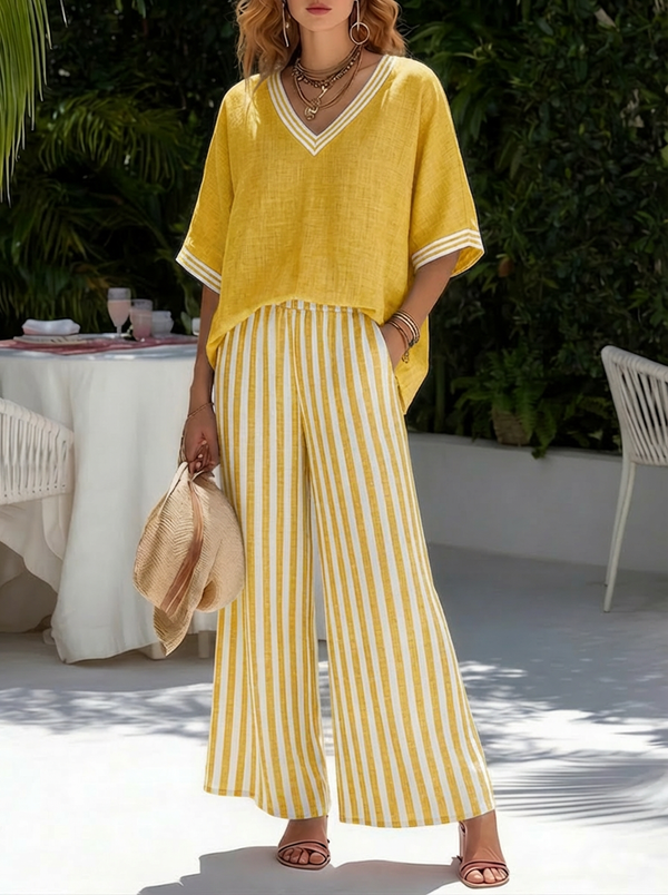 Everyday Striped Linen Duo Set